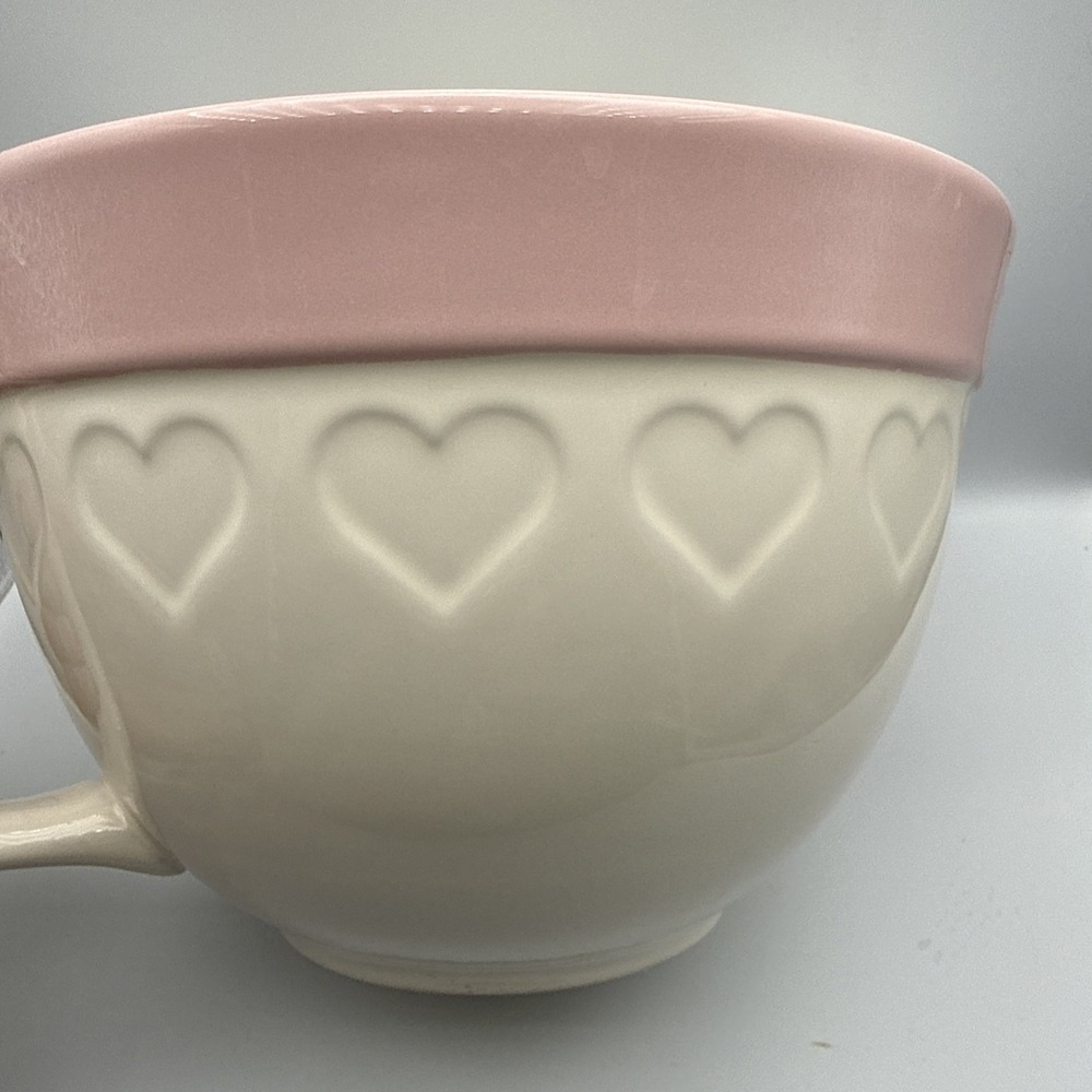 The Bake Shop Hearts Theme Mixing Ceramic Bowl 8"